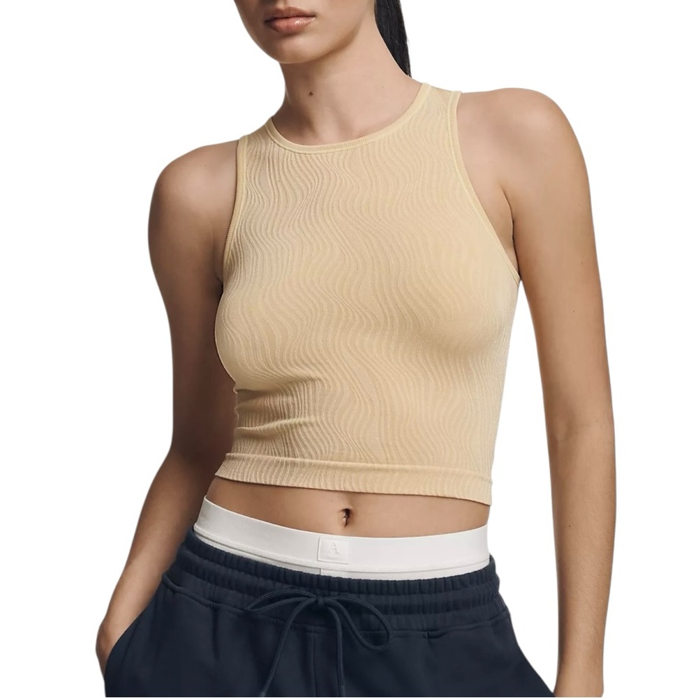 Anthropologie Reegan Seamless Ribbed Cropped Tank Top Size XXS